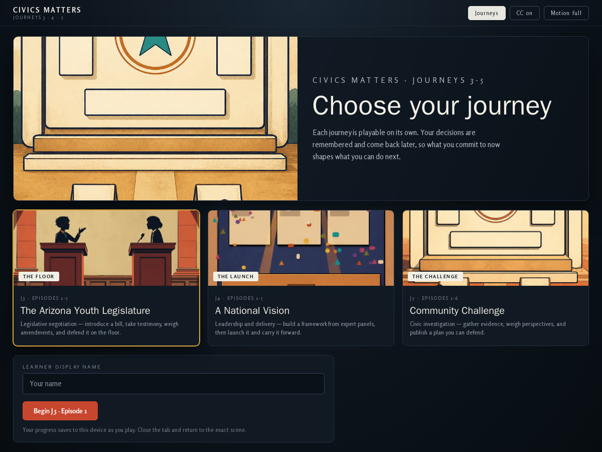 FUN3 journey menu